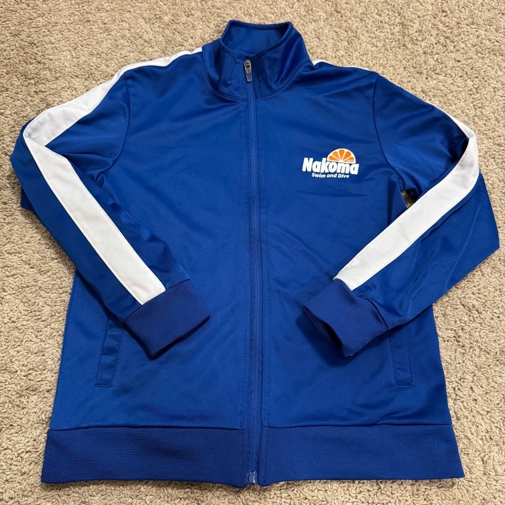 W26. Nakoma country club swim‎ and dive Sport-Tek Blue & White Bomber Jacket (M)